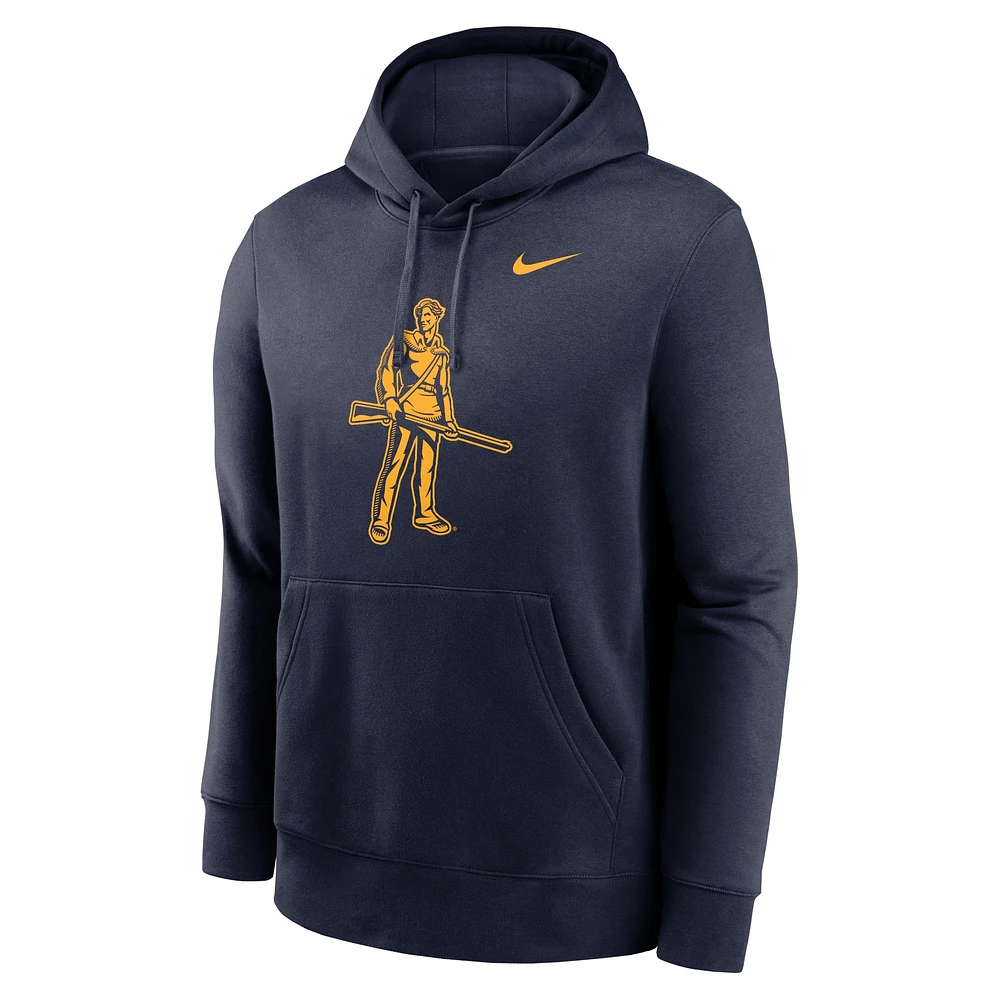 Men's Nike Navy West Virginia Mountaineers Primetime Alternate Logo Club Fleece Pullover Hoodie