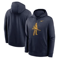 Sweat à capuche en polaire Nike pour hommes, bleu marine, West Virginia Mountaineers Primetime Alternate Logo Club