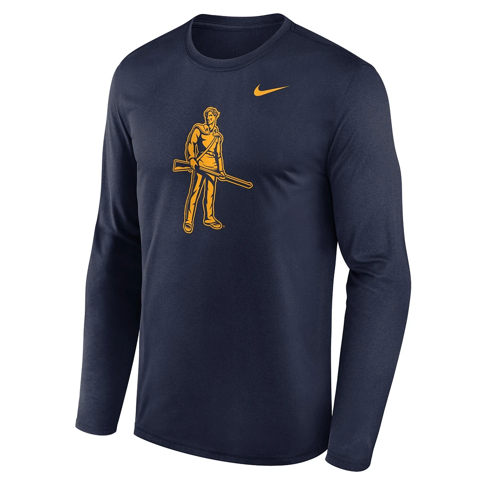T-shirt Nike bleu marine West Virginia Mountaineers Primetime Alternate Logo Legend Performance pour homme