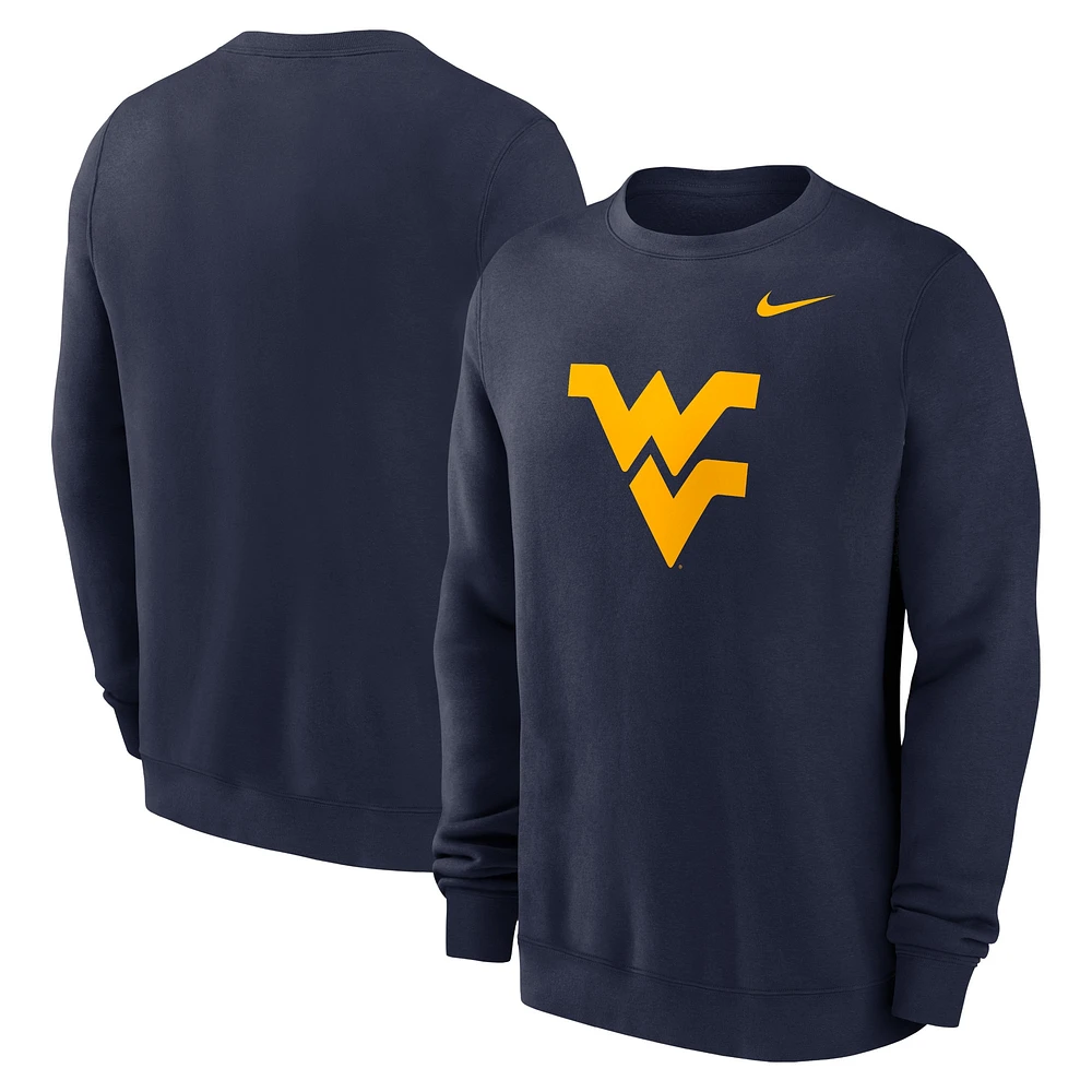 Men's Nike Navy West Virginia Mountaineers Primetime Fleece Pullover Sweatshirt