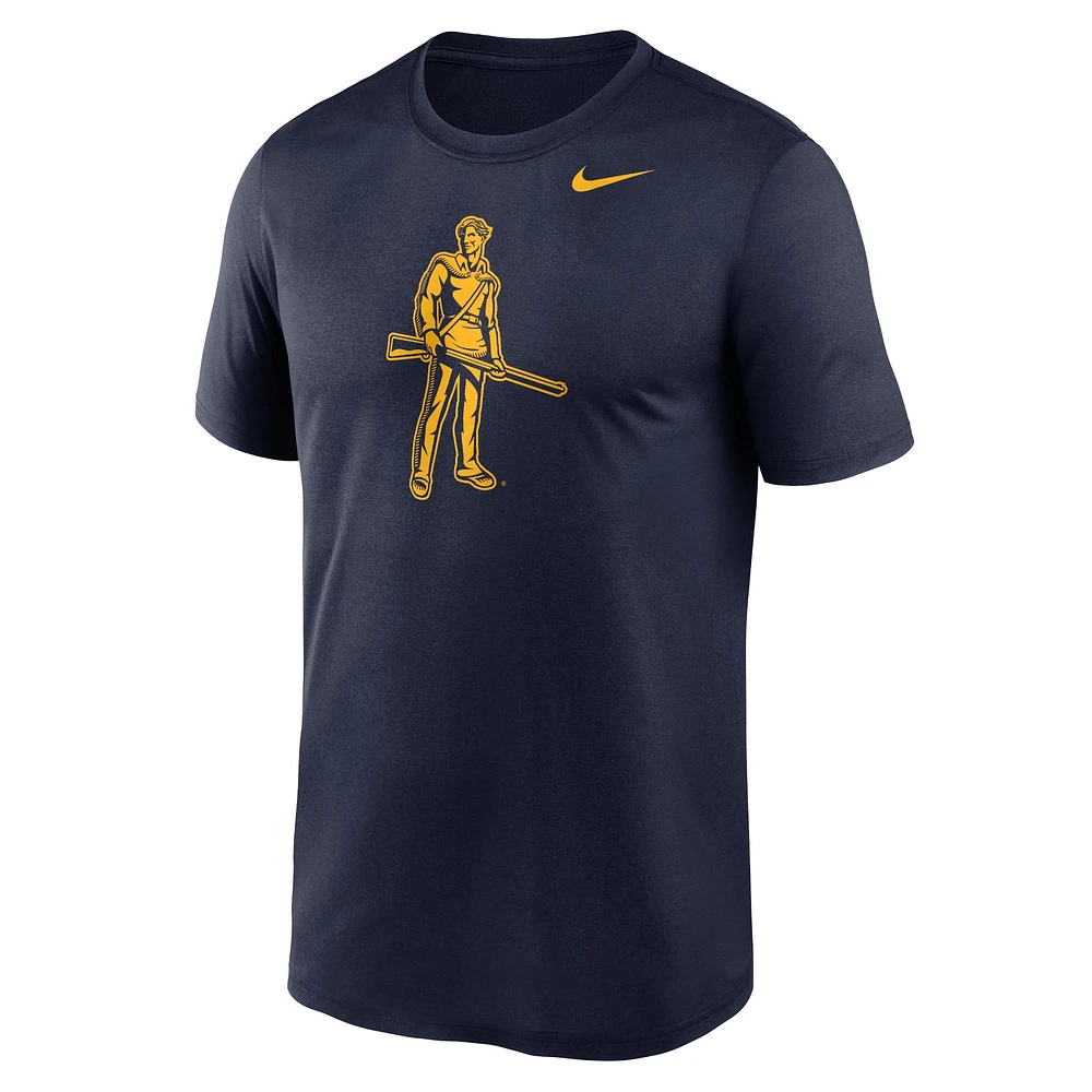 T-shirt à logo alternatif Nike pour hommes, bleu marine, West Virginia Mountaineers Primetime Legend