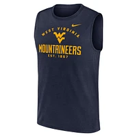 Débardeur Nike bleu marine West Virginia Mountaineers Primetime Legend Mascot Lock Up Performance pour homme