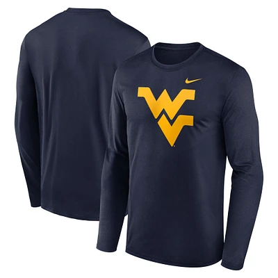 T-shirt à manches longues Nike bleu marine West Virginia Mountaineers Primetime Primary Legend pour homme