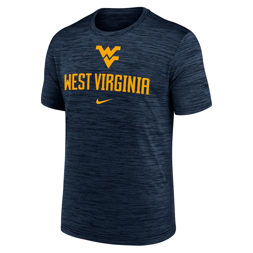 T-shirt Nike bleu marine West Virginia Mountaineers Primetime Velocity pour homme