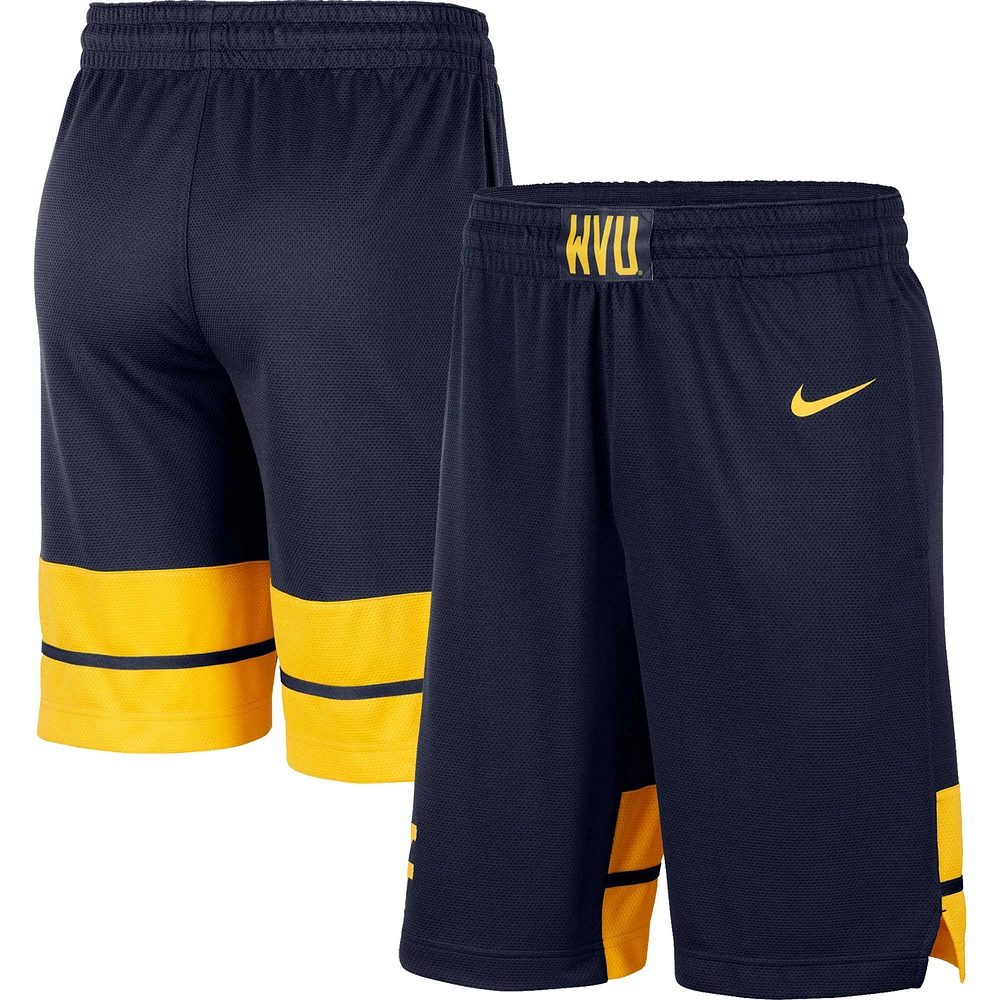 Short de basket-ball Nike pour homme, bleu marine, West Virginia Mountaineers Replica Team