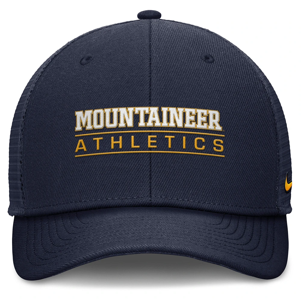 Casquette ajustable Nike West Virginia Mountaineers Rise pour homme bleu marine