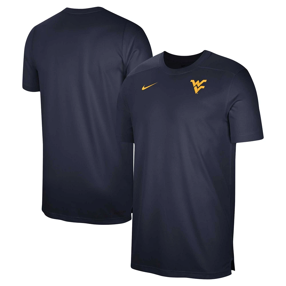 Men's Nike  Navy West Virginia Mountaineers Sideline Coaches Performance Top