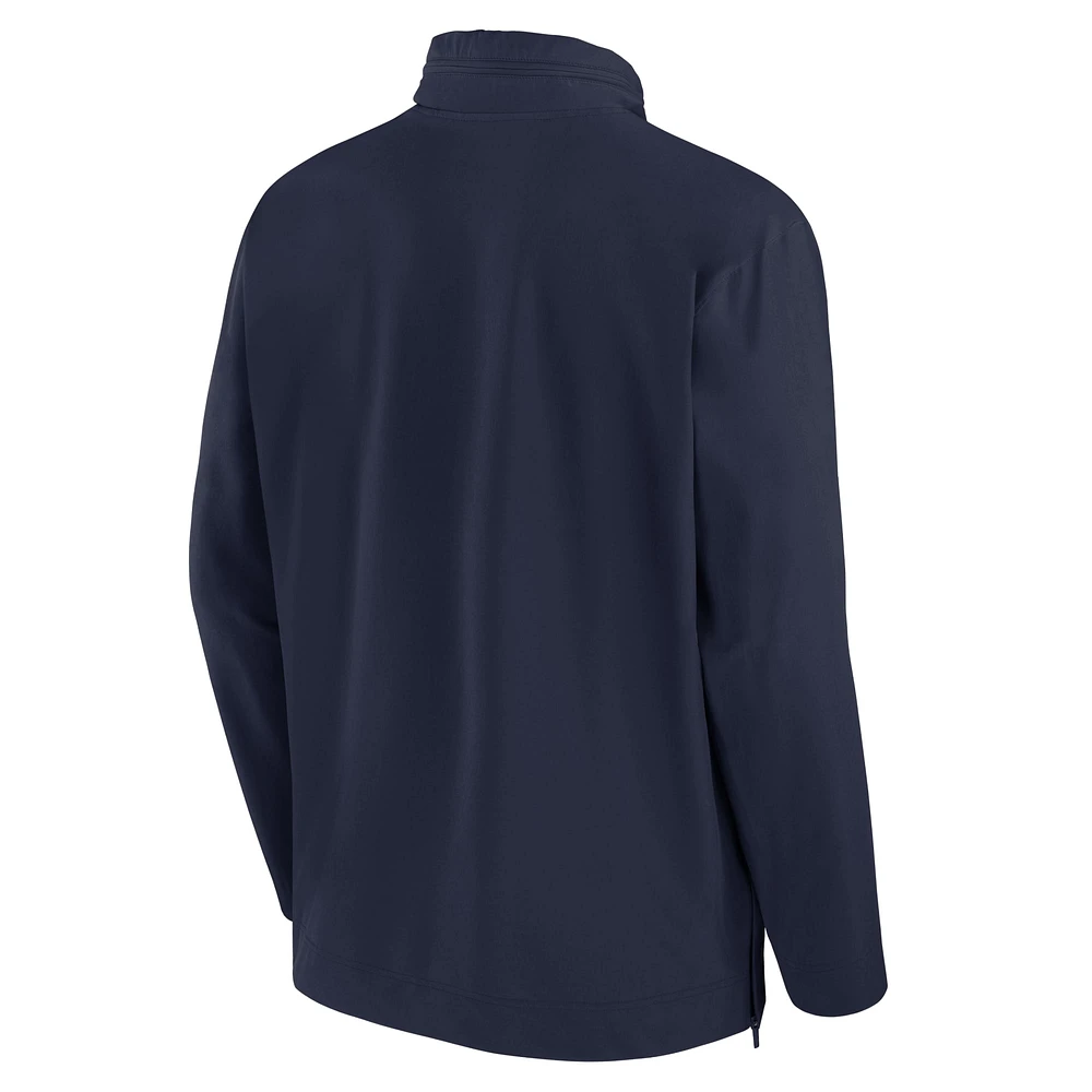 Veste à quart de zip Nike pour hommes, bleu marine, West Virginia Mountaineers Sideline Coaches