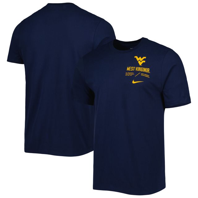 T-shirt Nike bleu marine West Virginia Mountaineers Team Practice Performance pour homme