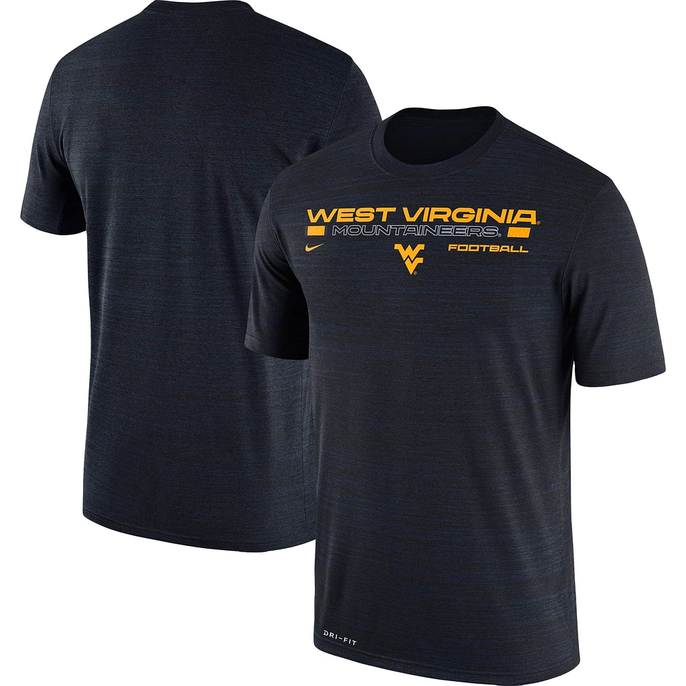 T-shirt Nike bleu marine West Virginia Mountaineers Team Velocity Legend Performance pour homme