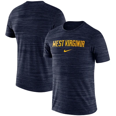 T-shirt Nike bleu marine West Virginia Mountaineers Velocity Performance pour homme