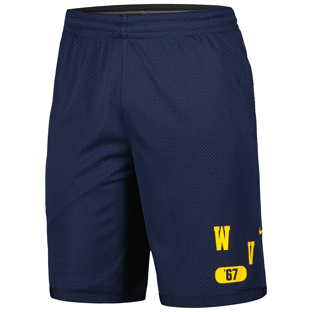 Short Nike West Virginia Mountaineers Wordmark Performance pour homme - Bleu marine