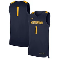 Maillot Nike #1 bleu marine West Virginia Mountaineers Replica pour homme