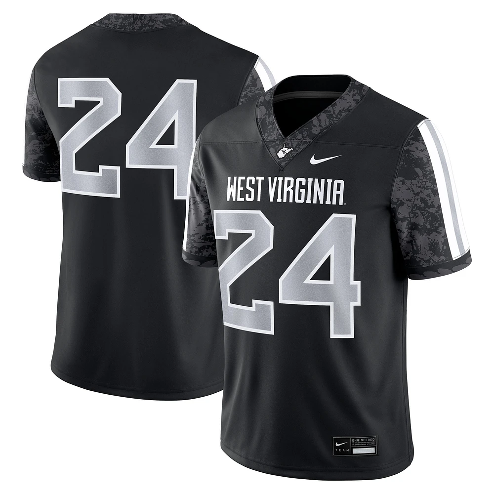 Men's Nike #24 Black West Virginia Mountaineers Alternate Game Jersey