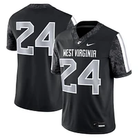 Maillot de match alternatif Nike #24 noir des West Virginia Mountaineers pour homme