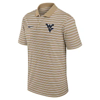 Polo Nike Tan West Virginia Mountaineers Athletic Prep à rayures Performance pour homme