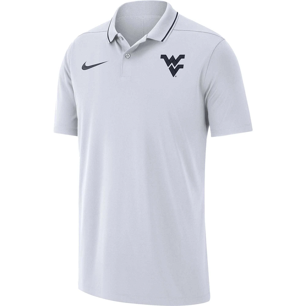 Polo Performance Nike West Virginia Mountaineers Coaches pour Homme - Blanc