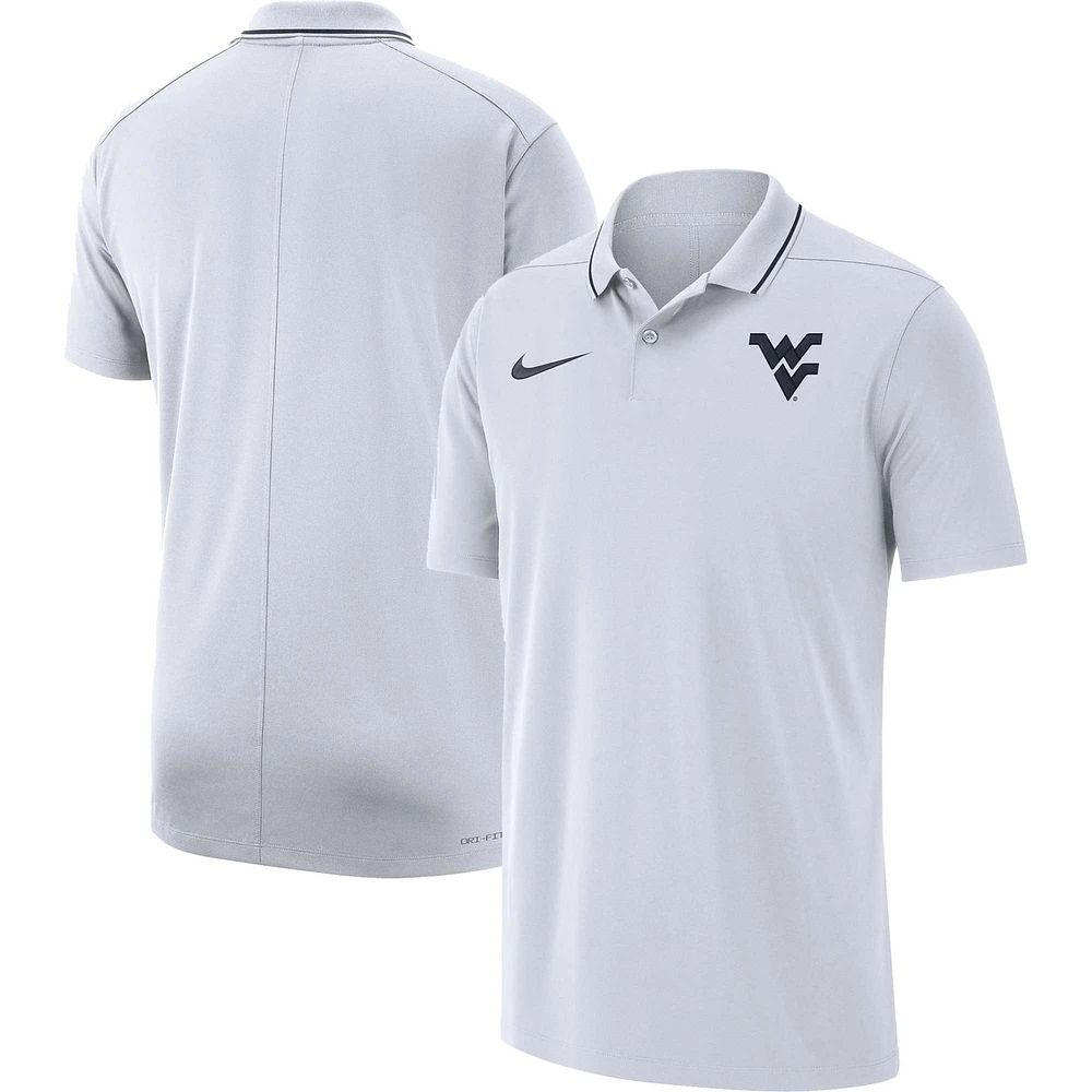 Men's Nike White West Virginia Mountaineers 2023 Coaches Performance Polo