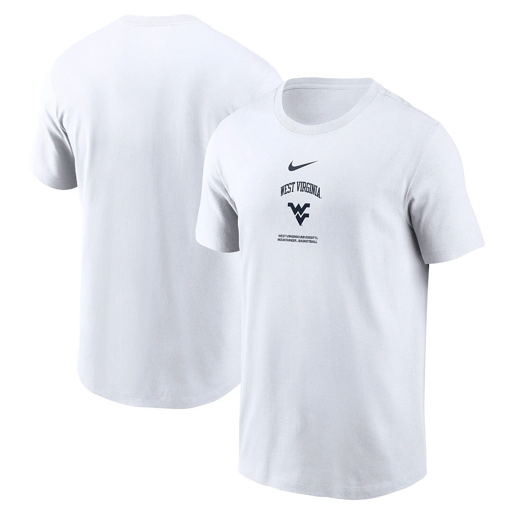 Men's Nike White West Virginia Mountaineers 2024 On-Court Basketball Performance T-Shirt