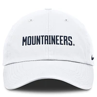 Casquette ajustable Nike blanche West Virginia Mountaineers Core Club Mascot Wordmark pour homme