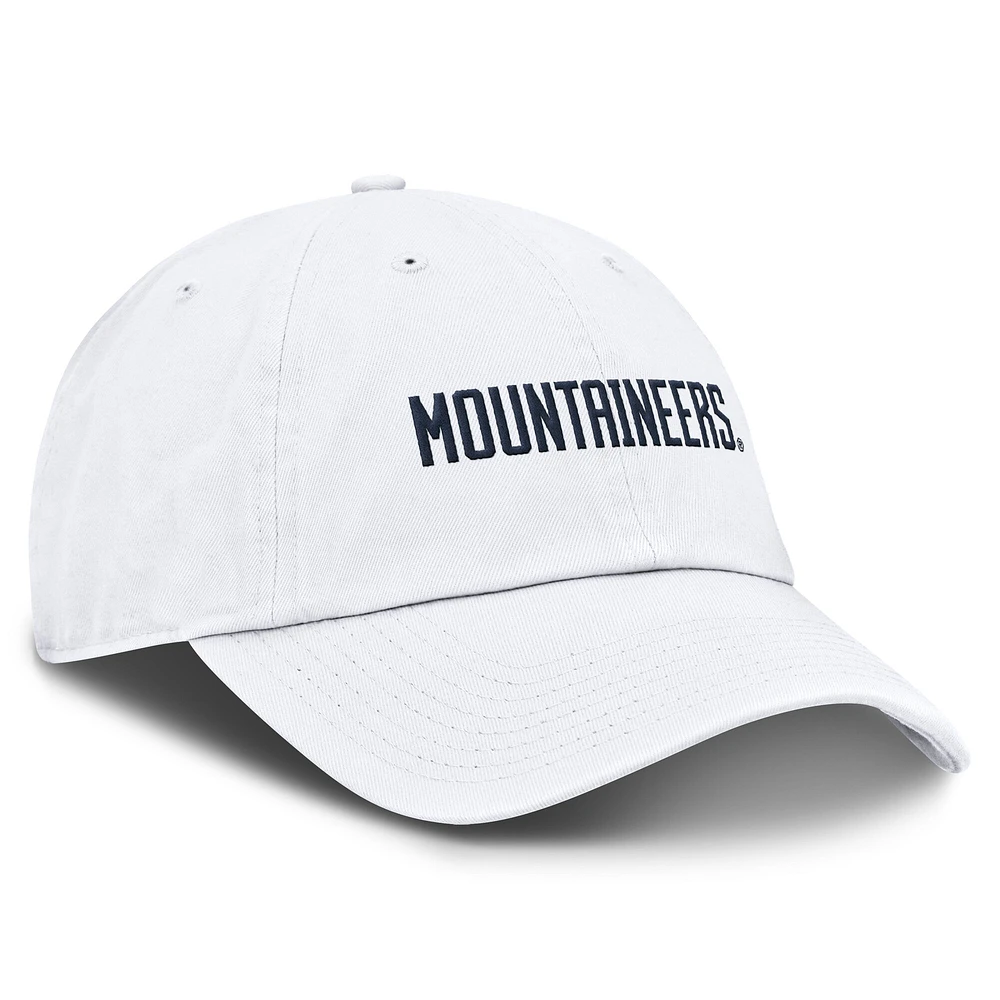 Casquette ajustable Nike blanche West Virginia Mountaineers Core Club Mascot Wordmark pour homme