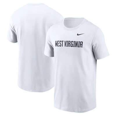 T-shirt Nike blanc West Virginia Mountaineers Primetime Wordmark pour homme