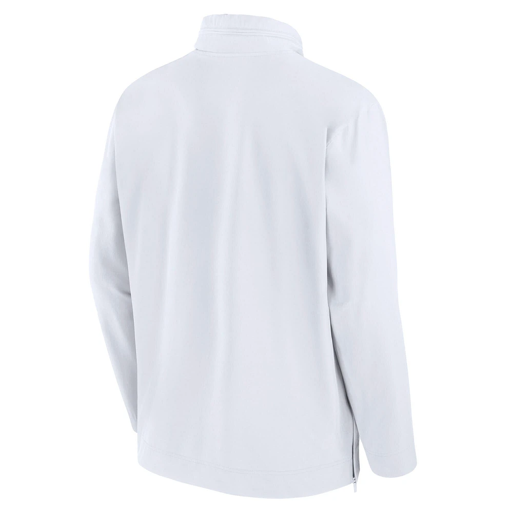 Men's Nike White West Virginia Mountaineers Sideline Coaches Quarter-Zip Jacket