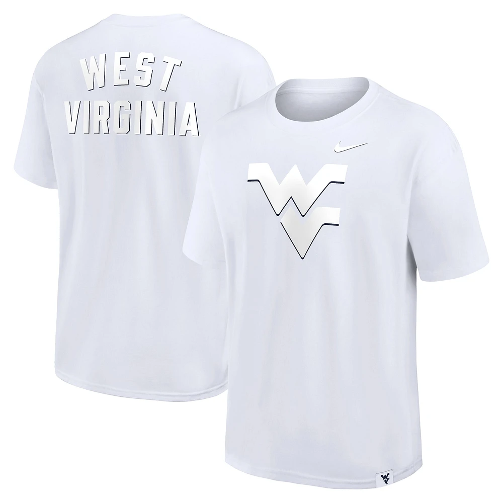 Men's Nike White West Virginia Mountaineers Statement 2-Hit Max90 T-Shirt