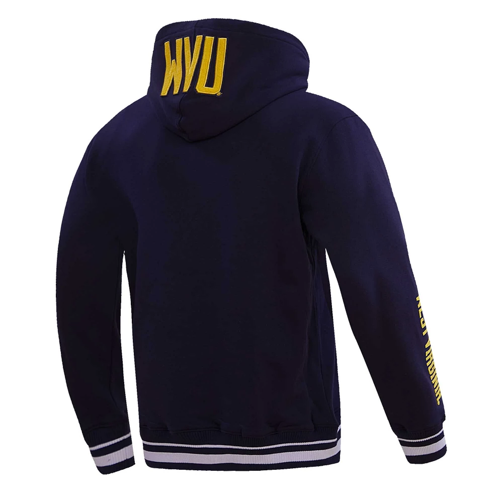 Sweat à capuche Pro Standard West Virginia Mountaineers Classic Stacked Logo pour homme, bleu marine