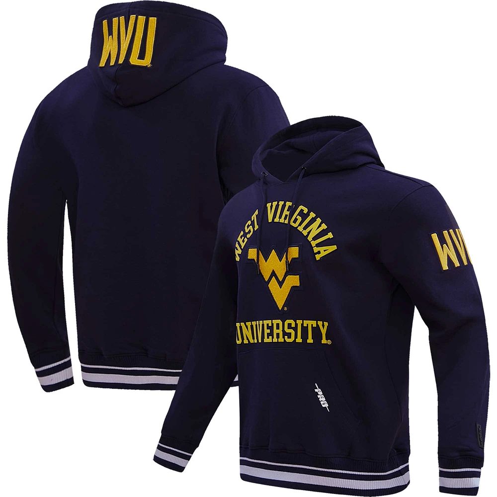 Sweat à capuche Pro Standard West Virginia Mountaineers Classic Stacked Logo pour homme, bleu marine