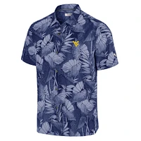 Men's Tommy Bahama Blue West Virginia Mountaineers Coast Nuevo Fronds Button-Up Shirt