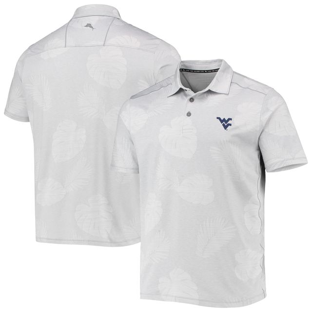 Polo Tommy Bahama gris West Virginia Mountaineers Palm Coast Delray Frond IslandZone pour homme