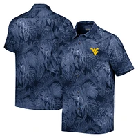 Men's Tommy Bahama Navy West Virginia Mountaineers Coast Luminescent Fronds IslandZone Button-Up Camp Shirt