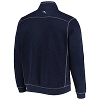 Tommy Bahama Navy West Virginia Mountaineers Sport Tobago Bay Tri-Blend Mock Neck Half-Zip Jacket