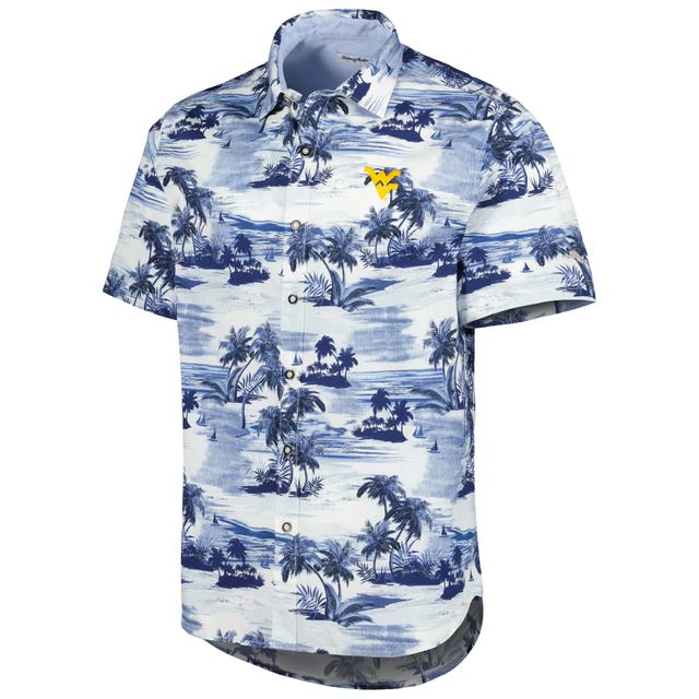 Chemise boutonnée Tommy Bahama Navy West Virginia Mountaineers Tropical Horizons pour homme