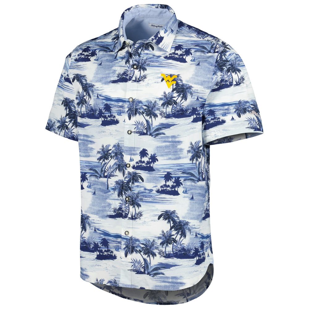 Men's Tommy Bahama Navy West Virginia Mountaineers Tropical Horizons Button-Up Shirt