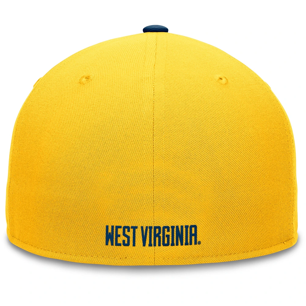 Men's Top of the World Gold/Navy West Virginia Mountaineers Rally Two-Tone Fitted Hat