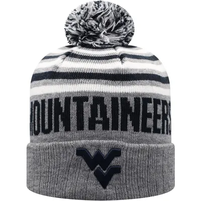 West Virginia Mountaineers Top of the World Ensuing Cuffed Knit Hat with Pom - Heathered Gray/Navy