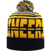 Men's Top of the World Navy/Gold West Virginia Mountaineers Colossal Cuffed Knit Hat with Pom