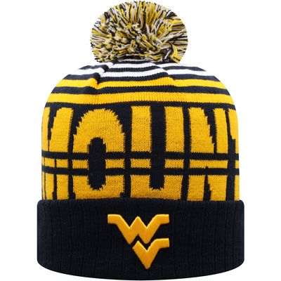 Men's Top of the World Navy/Gold West Virginia Mountaineers Colossal Cuffed Knit Hat with Pom