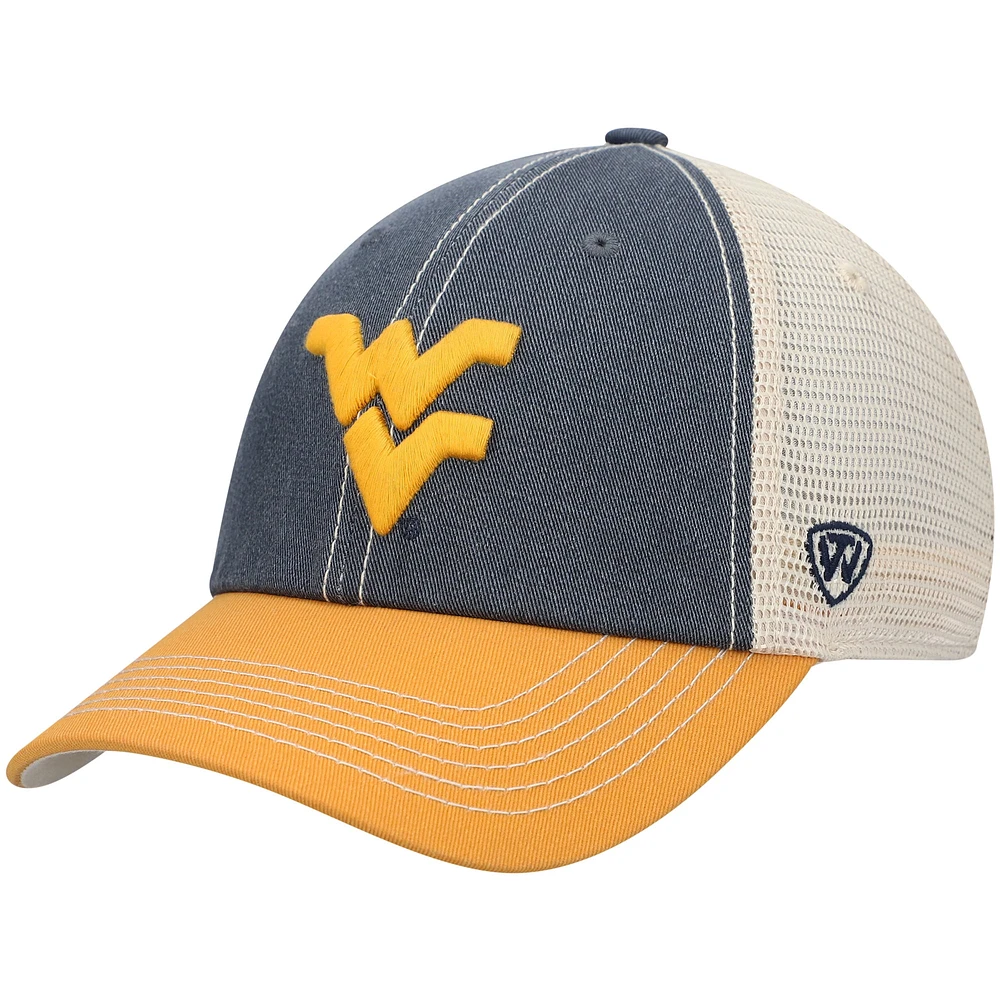 Casquette réglable pour homme Top of the World Navy West Virginia Mountaineers Offroad Trucker