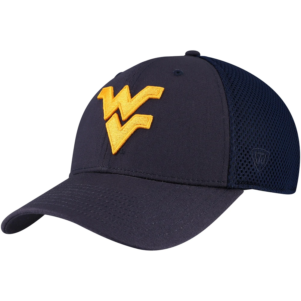 Casquette Spacer Flex Top of the World Navy pour hommes des Mountaineers de Virginie-Occidentale