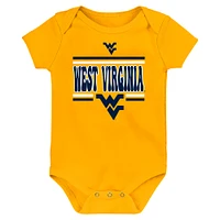 Newborn Navy West Virginia Mountaineers Sunday Comics 3-Pack Bodysuit Set