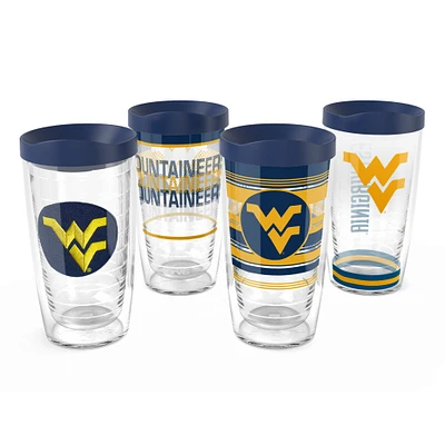 Tervis West Virginia Mountaineers Paquet de quatre 16oz. Ensemble de gobelets classiques