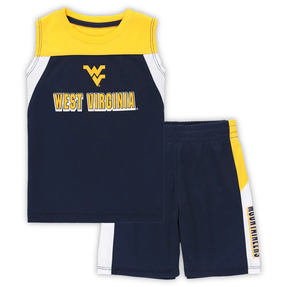 Youth Colosseum Navy/White West Virginia Mountaineers Football Jersey & Pants Set