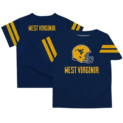 West Virginia Mountaineers Toddler Team Logo Stripes T-Shirt - Navy