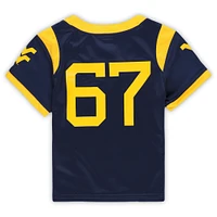 Maillot de football réplique intouchable Nike #67 bleu marine des West Virginia Mountaineers pour tout-petits