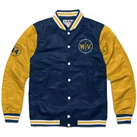 Unisex Charlie Hustle Navy/Gold West Virginia Mountaineers Jerry Collection Full-Snap Varsity Jacket