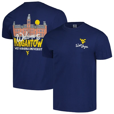 T-shirt unisexe Navy West Virginia Mountaineers Hyper Local Bienvenue sur le campus