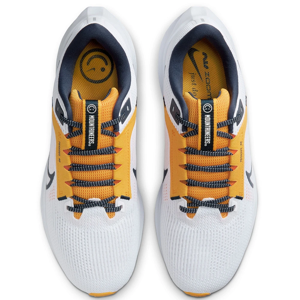 Chaussure de course unisexe Nike White West Virginia Mountaineers Zoom Pegasus 40